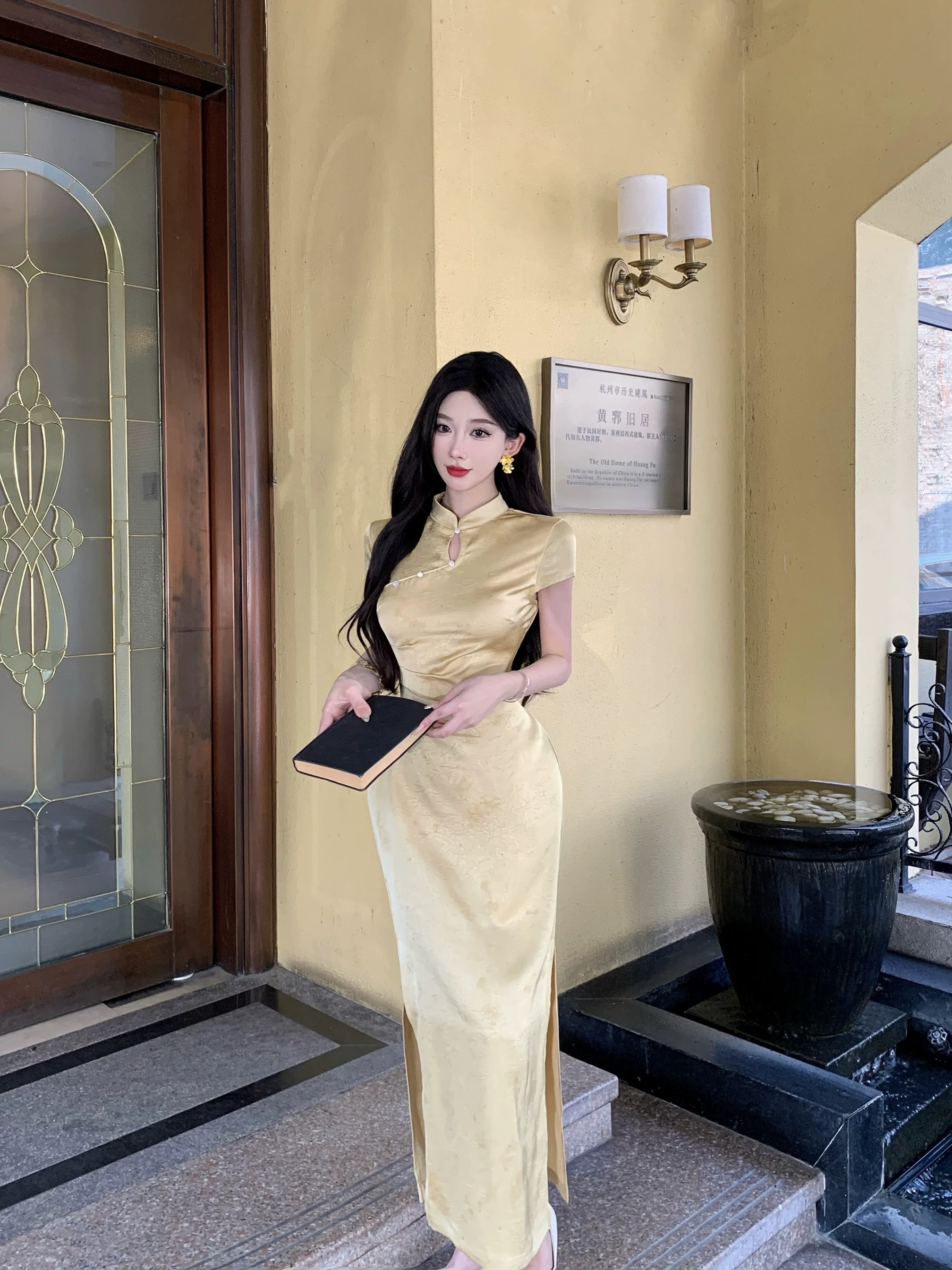 Collecting shells qipao dress Q223 images